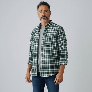 💚💙 St Patty’s Day / Green & Navy / Banana Rep Slim-Fit Tall Luxe Flannel // XL